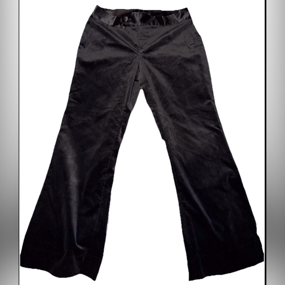 Banana Republic Women's Martin Fit Size 6 Black Velvet Stretch Trousers
